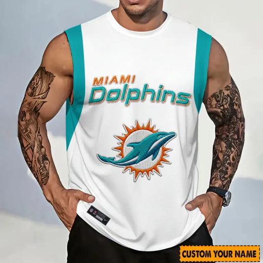 LIMITED EDITION - NEW CUSTOMIZED NFL19 MDP MIAMI DOLPHINS TANKTOP & GYM SHIRT