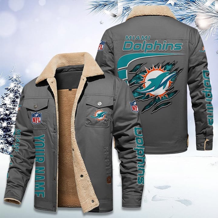 LIMITED EDITION - NEW CUSTOMIZED NFL19 MDP MIAMI DOLPHINS FLEECE JACKET