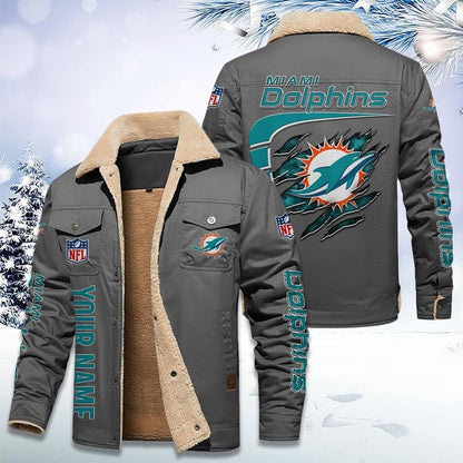 LIMITED EDITION - NEW CUSTOMIZED NFL19 MDP MIAMI DOLPHINS FLEECE JACKET