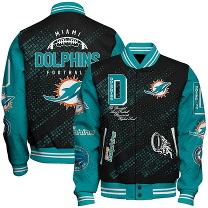 LIMITED EDITION - NEW CUSTOMIZED NFL19 MDP MIAMI DOLPHINS SATIN VARSITY JACKET & BASEBALL JACKET