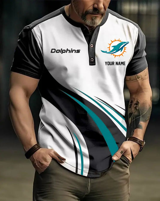 LIMITED EDITION - NEW CUSTOMIZED NFL19 MDP MIAMI DOLPHINS POLO SHIRT