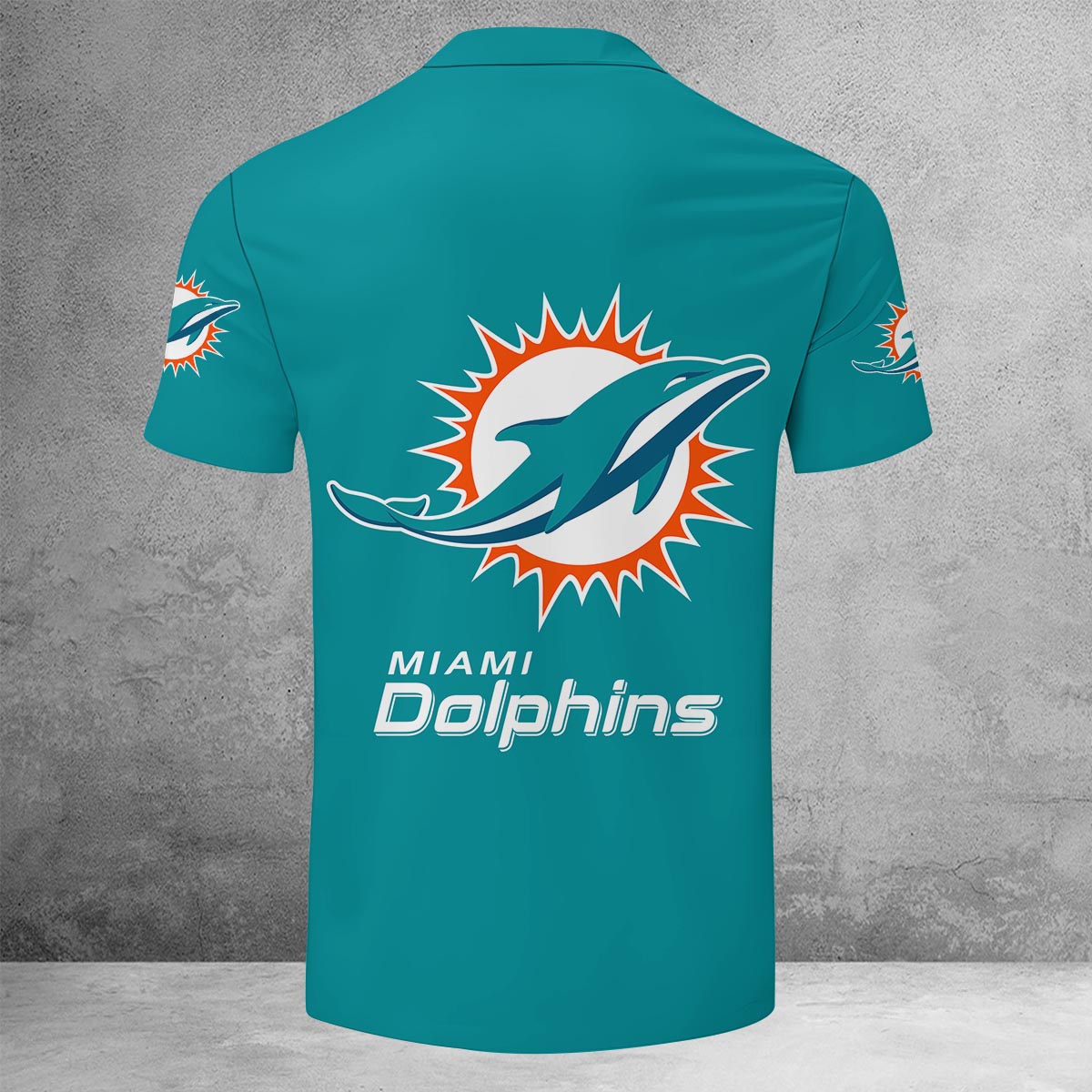 LIMITED EDITION - NEW CUSTOMIZED NFL19 MDP MIAMI DOLPHINS ZIP POLO SHIRT