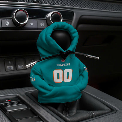 LIMITED EDITION - NEW CUSTOMIZED NFL19 MDP MIAMI DOLPHINS AUTOMOTIVE HOODIE SHIFT KNOB COVER