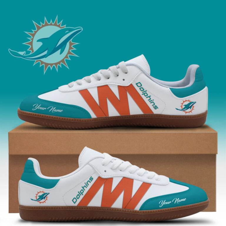 LIMITED EDITION - NEW CUSTOMIZED NFL19 MDP MIAMI DOLPHINS CLASSIC SNEAKERS
