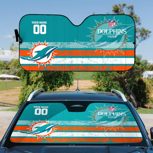 LIMITED EDITION - NEW CUSTOMIZED NFL19 MDP MIAMI DOLPHINS AUTO WINDSHIELD SHADE
