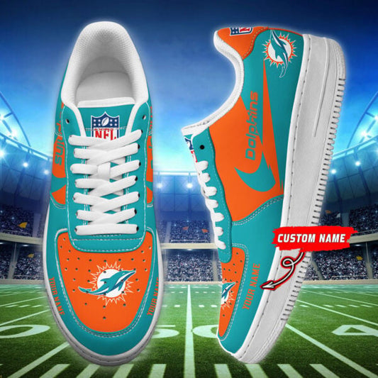 [SPECIAL OFFER] NEW CUSTOMIZED NFL19 MDP MIAMI DOLPHINS AF1 SNEAKERS