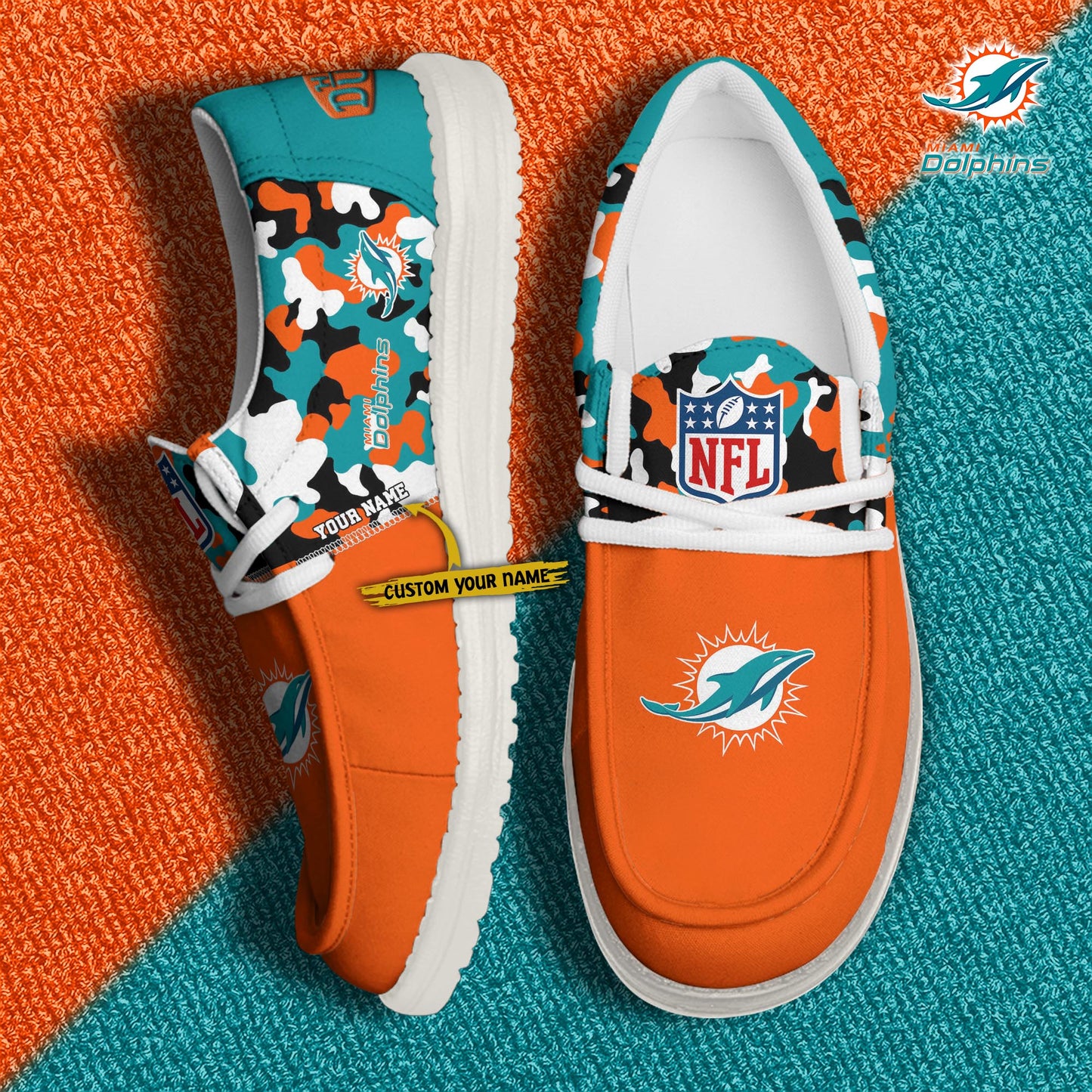 LIMITED EDITION - NEW CUSTOMIZED NFL19 MDP MIAMI DOLPHINS LOAFER SHOES