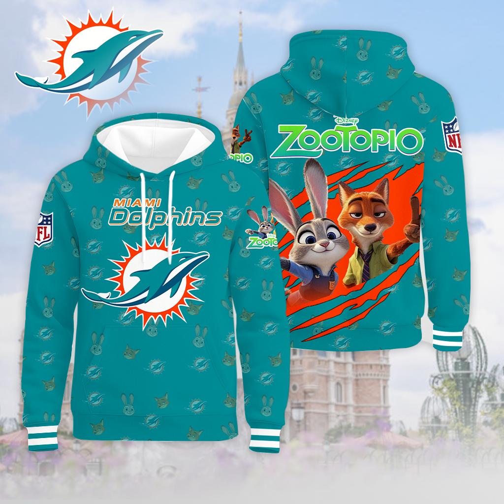 LIMITED EDITION - NEW CUSTOMIZED NFL19 MDP MIAMI DOLPHINS & ZOOTOPIA UNISEX T-SHIRT, POLO, HOODIE & JACKETS
