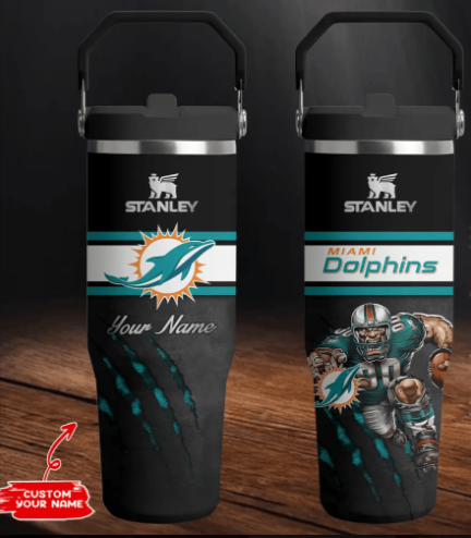 LIMITED EDITION - NEW CUSTOMIZED NFL19 MDP MIAMI DOLPHINS TUMBLER CUP