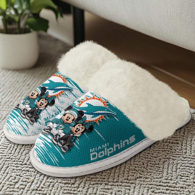 [SPECIAL OFFER] NEW CUSTOMIZED NFL19 MDP MIAMI DOLPHINS COTTON SLIPPERS