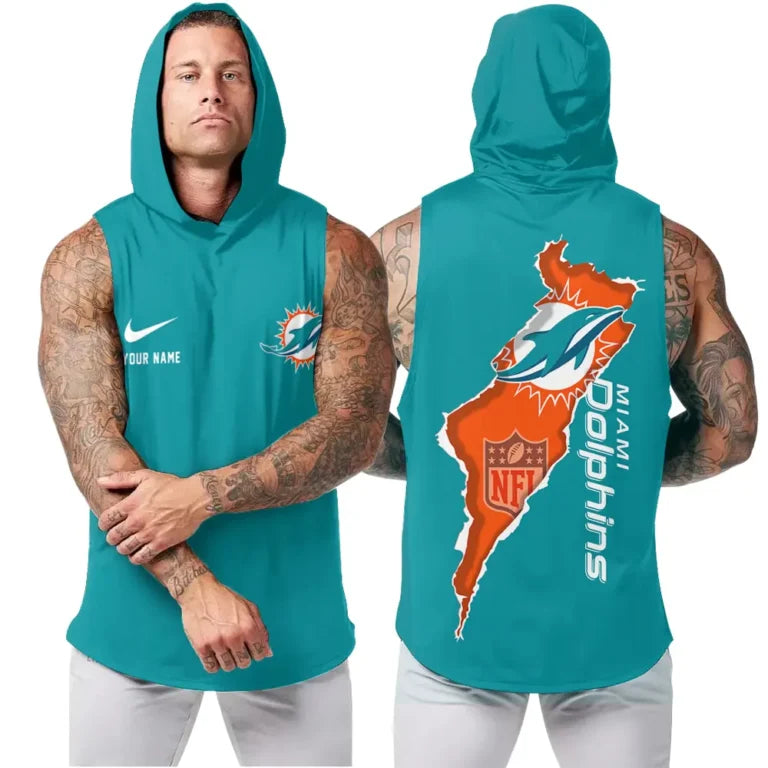 LIMITED EDITION - NEW CUSTOMIZED NFL19 MDP MIAMI DOLPHINS HOODED TANK TOP