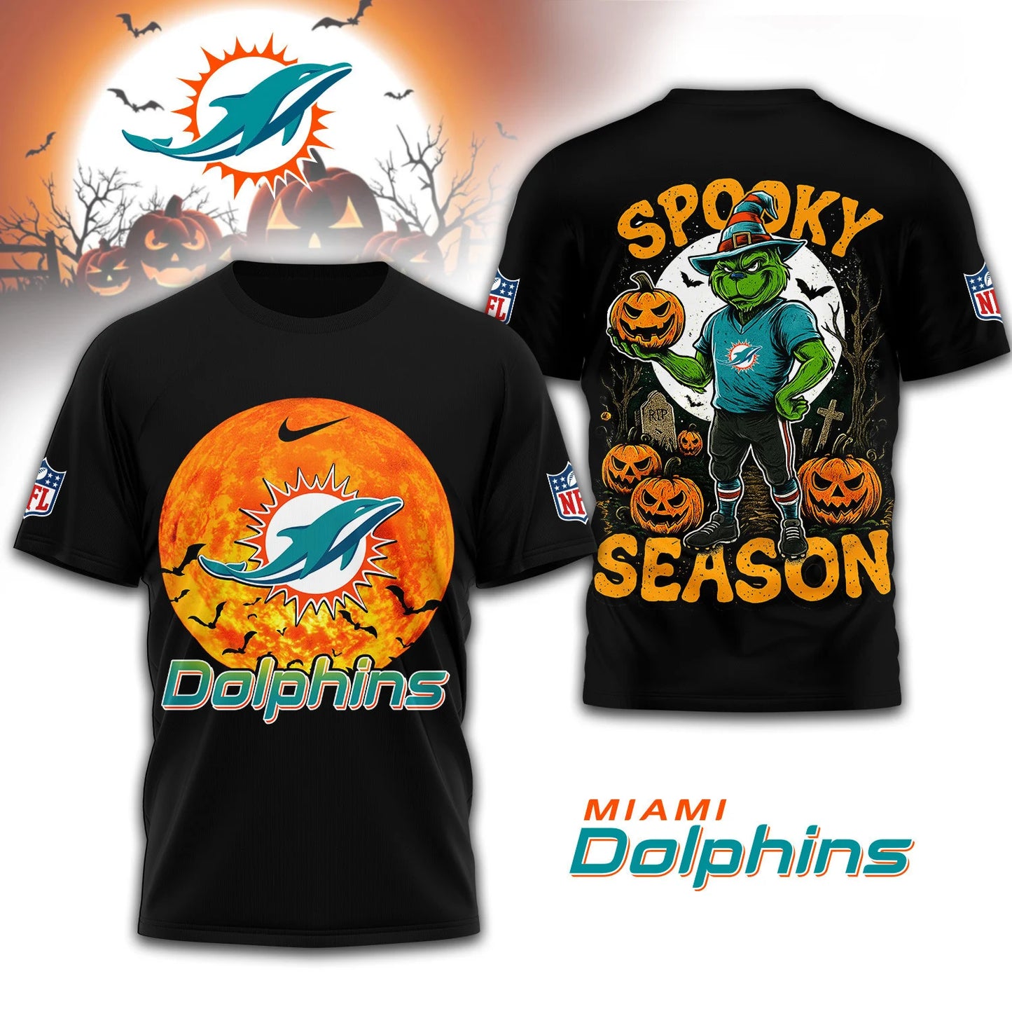 LIMITED EDITION - NEW CUSTOMIZED NFL19 MDP MIAMI DOLPHINS x SPOOKY SEASON T-SHIRT, HOODIE, ZIP HOODIE