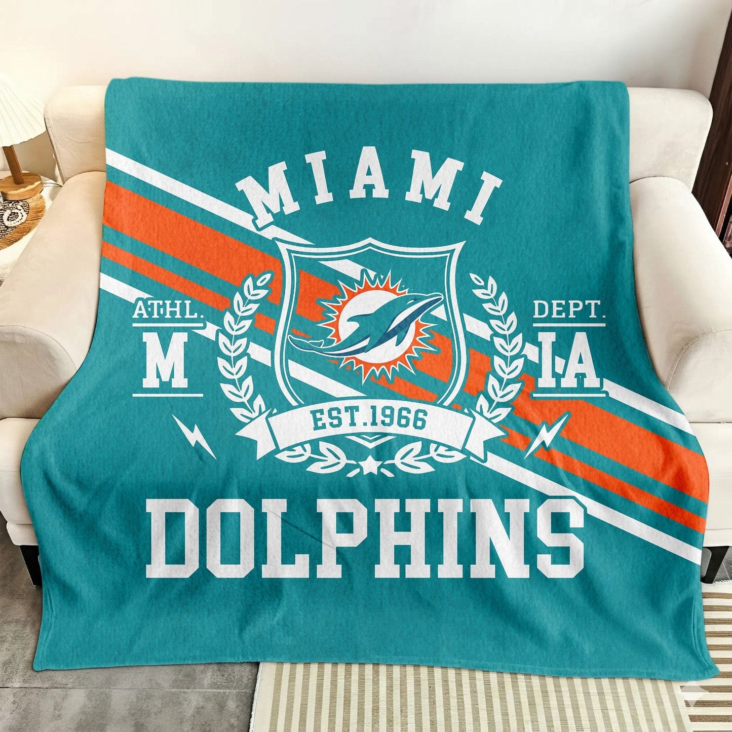 LIMITED EDITION - NEW CUSTOMIZED NFL19 MDP MIAMI DOLPHINS NORMAL & FLEECE BLANKET