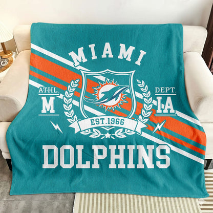 LIMITED EDITION - NEW CUSTOMIZED NFL19 MDP MIAMI DOLPHINS NORMAL & FLEECE BLANKET