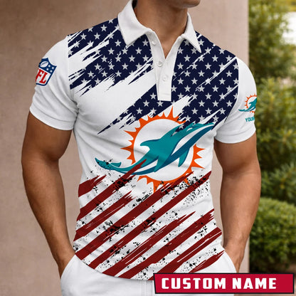 LIMITED EDITION - NEW CUSTOMIZED NFL19 MDP MIAMI DOLPHINS POLO SHIRT