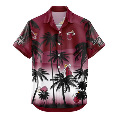 LIMITED EDITION - NEW CUSTOMIZED NBA20 MHE MIAMI HEAT UNISEX HAWAIIAN SHIRT & SHORTS SET