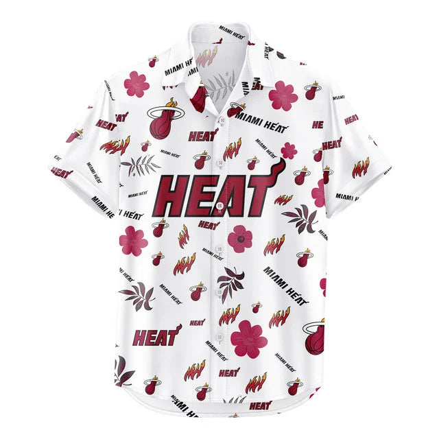 LIMITED EDITION - NEW CUSTOMIZED NBA20 MHE MIAMI HEAT UNISEX HAWAIIAN SHIRT & SHORTS SET