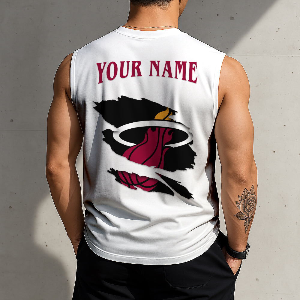 LIMITED EDITION - NEW CUSTOMIZED NBA20 MHE MIAMI HEAT TANKTOP & GYM SHIRT