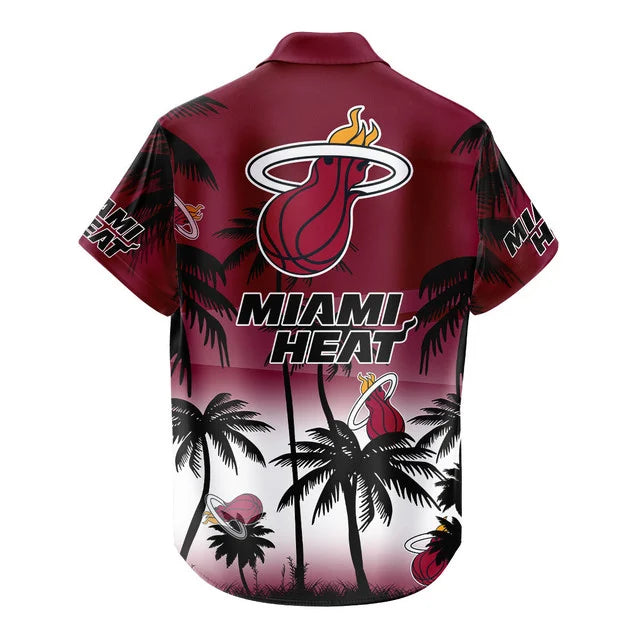 LIMITED EDITION - NEW CUSTOMIZED NBA20 MHE MIAMI HEAT UNISEX HAWAIIAN SHIRT & SHORTS SET