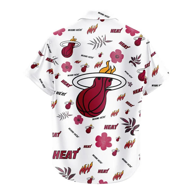 LIMITED EDITION - NEW CUSTOMIZED NBA20 MHE MIAMI HEAT UNISEX HAWAIIAN SHIRT & SHORTS SET