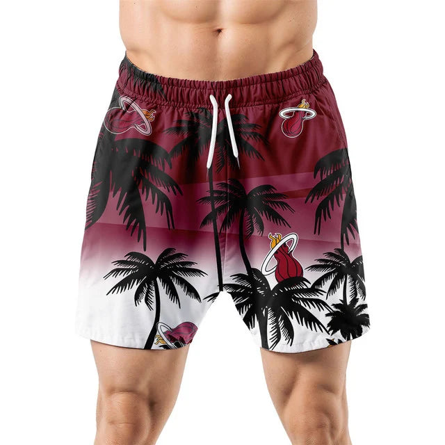 LIMITED EDITION - NEW CUSTOMIZED NBA20 MHE MIAMI HEAT UNISEX HAWAIIAN SHIRT & SHORTS SET