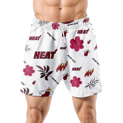 LIMITED EDITION - NEW CUSTOMIZED NBA20 MHE MIAMI HEAT UNISEX HAWAIIAN SHIRT & SHORTS SET