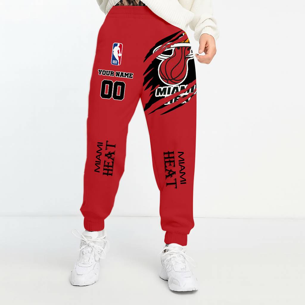 LIMITED EDITION - NEW CUSTOMIZED NBA20 MH MIAMI HEAT UNISEX LONG PANTS