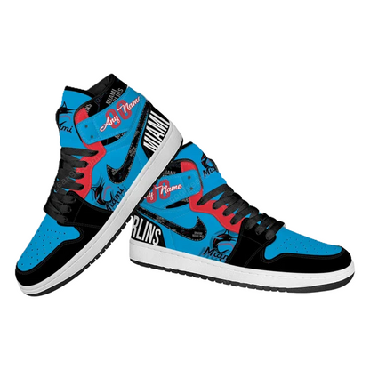 LIMITED EDITION - NEW CUSTOMIZED MLB20 MI MARLINS AIR JORDAN SNEAKERS