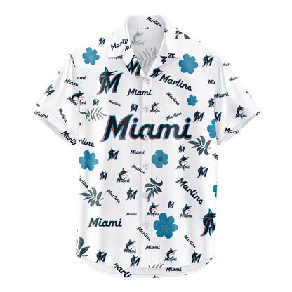 LIMITED EDITION - NEW CUSTOMIZED MLB20 MMS MIAMI MARLINS UNISEX HAWAIIAN SHIRT & SHORTS SET