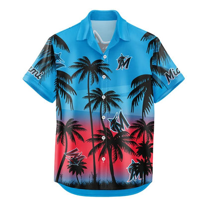 LIMITED EDITION - NEW CUSTOMIZED MLB20 MMS MIAMI MARLINS UNISEX HAWAIIAN SHIRT & SHORTS SET