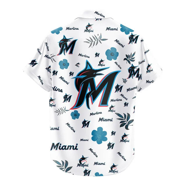 LIMITED EDITION - NEW CUSTOMIZED MLB20 MMS MIAMI MARLINS UNISEX HAWAIIAN SHIRT & SHORTS SET