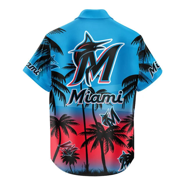 LIMITED EDITION - NEW CUSTOMIZED MLB20 MMS MIAMI MARLINS UNISEX HAWAIIAN SHIRT & SHORTS SET