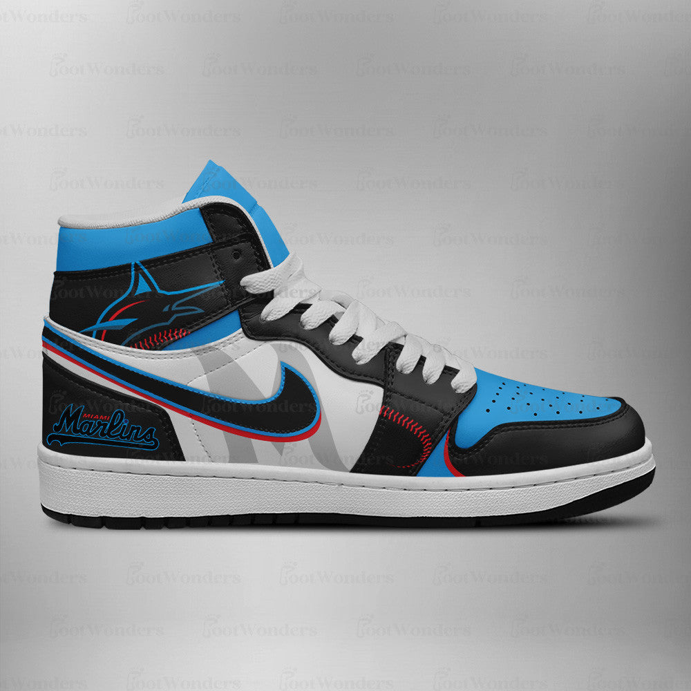 LIMITED EDITION - NEW CUSTOMIZED MLB20 MMS MIAMI MARLINS AIR JORDAN SNEAKERS