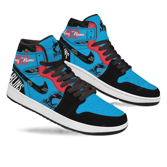 LIMITED EDITION - NEW CUSTOMIZED MLB20 MI MARLINS AIR JORDAN SNEAKERS