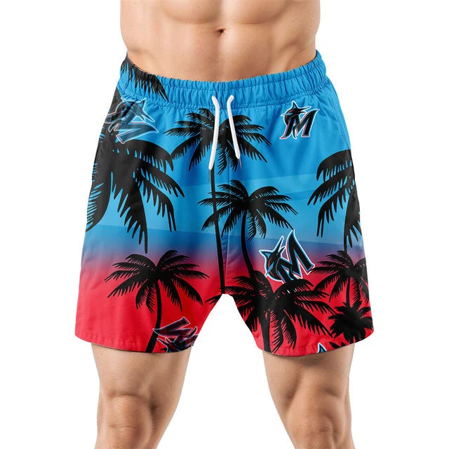 LIMITED EDITION - NEW CUSTOMIZED MLB20 MMS MIAMI MARLINS UNISEX HAWAIIAN SHIRT & SHORTS SET