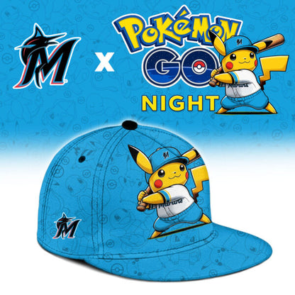 LIMITED EDITION - NEW CUSTOMIZED MLB20 MMS MIAMI MARLINS x POKEMON BASEBALL JERSEY & CAP