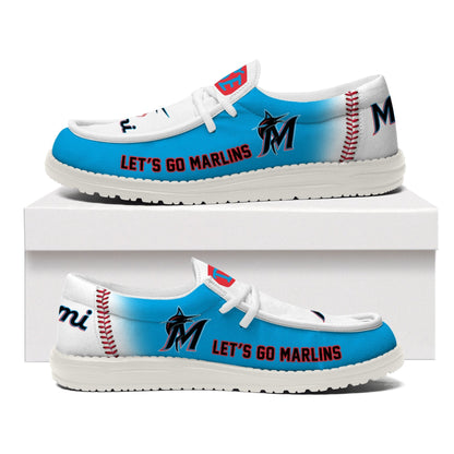 LIMITED EDITION - NEW CUSTOMIZED MLB20 MMS MIAMI MARLINS LOAFER SHOES