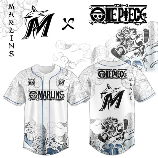 LIMITED EDITION - NEW CUSTOMIZED MLB20 MMS MIAMI MARLINS x ONE PIECE BASEBALL JERSEY & CAP
