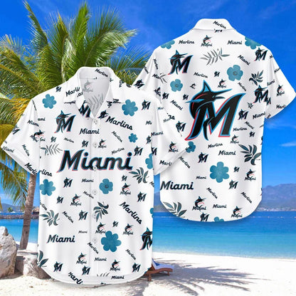 LIMITED EDITION - NEW CUSTOMIZED MLB20 MMS MIAMI MARLINS UNISEX HAWAIIAN SHIRT & SHORTS SET