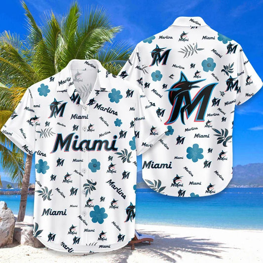 LIMITED EDITION - NEW CUSTOMIZED MLB20 MMS MIAMI MARLINS UNISEX HAWAIIAN SHIRT & SHORTS SET