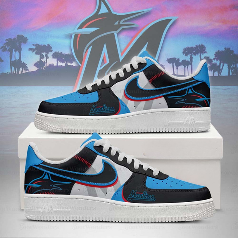 LIMITED EDITION - NEW CUSTOMIZED MLB20 MI MARLINS AF1 SHOES