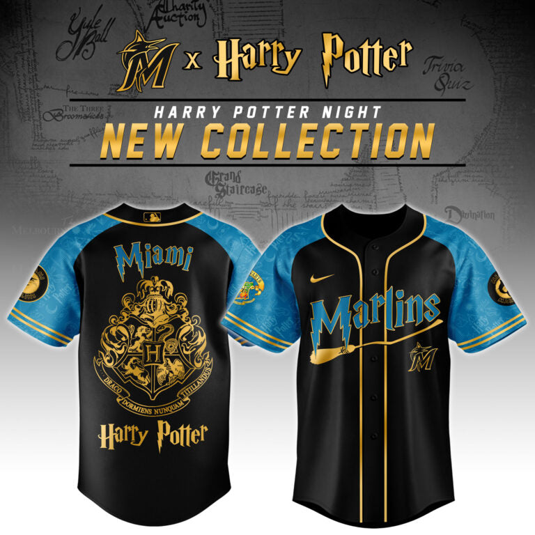 LIMITED EDITION - NEW CUSTOMIZED MLB20 MI MARLINS x HARRY POTTER BASEBALL JERSEY & CAP