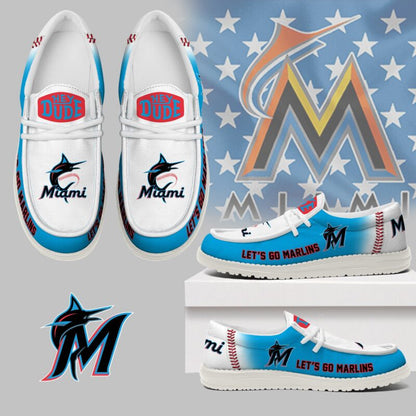 LIMITED EDITION - NEW CUSTOMIZED MLB20 MMS MIAMI MARLINS LOAFER SHOES