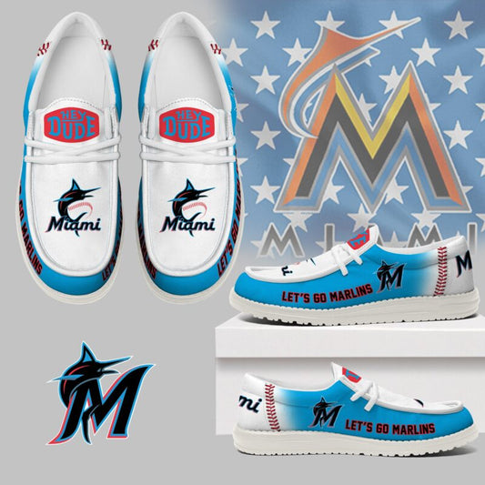 LIMITED EDITION - NEW CUSTOMIZED MLB20 MMS MIAMI MARLINS LOAFER SHOES