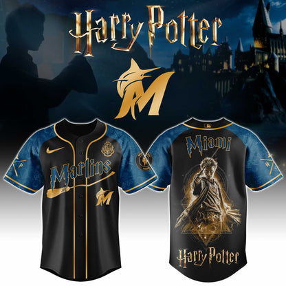 LIMITED EDITION - NEW CUSTOMIZED MLB20 MMS MIAMI MARLINS x HARRY POTTER BASEBALL JERSEY & CAP