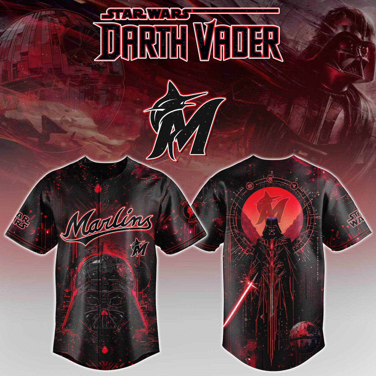 LIMITED EDITION - NEW CUSTOMIZED MLB20 MMS MIAMI MARLINS x STAR WARS BASEBALL JERSEY
