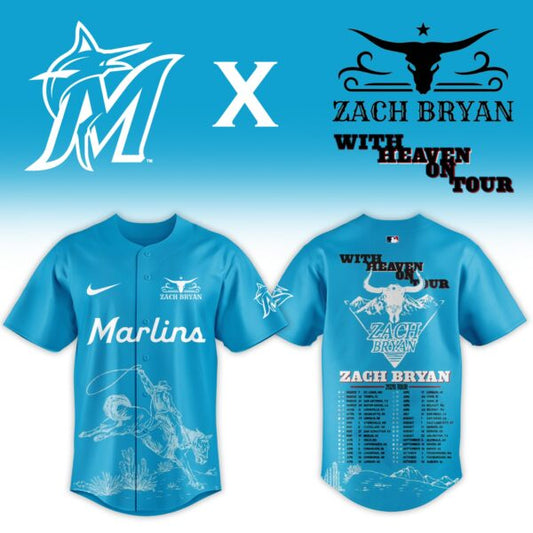 LIMITED EDITION - NEW CUSTOMIZED MLB20 MMS MIAMI MARLINS x ZACH BRYAN BASEBALL JERSEY & CAP