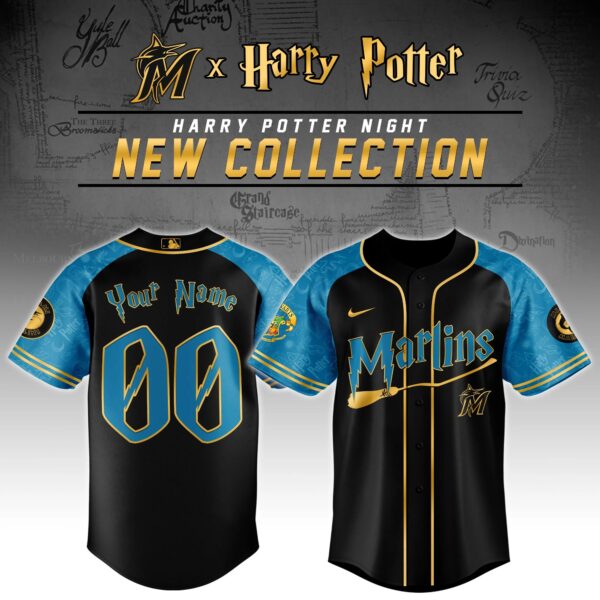 LIMITED EDITION - NEW CUSTOMIZED MLB20 MMS MIAMI MARLINS x HARRY POTTER BASEBALL JERSEY