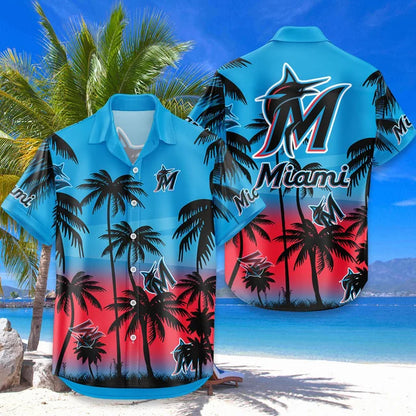 LIMITED EDITION - NEW CUSTOMIZED MLB20 MMS MIAMI MARLINS UNISEX HAWAIIAN SHIRT & SHORTS SET
