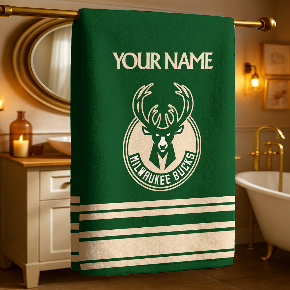The Bucks NBA Personalized Beach & Bath Towel